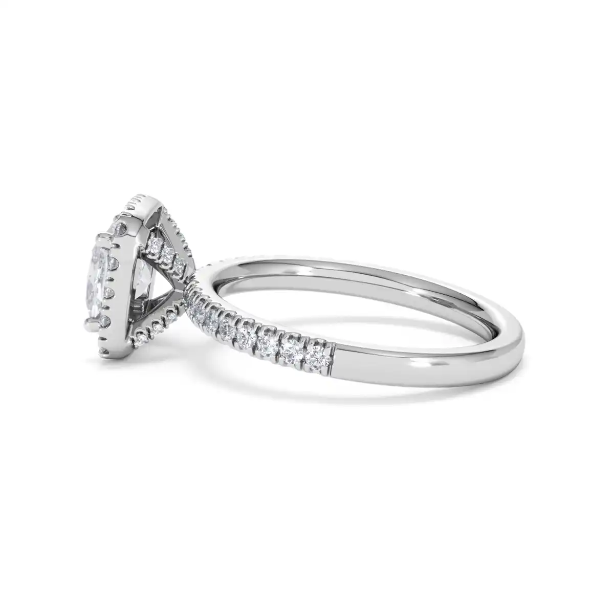 Beatrice Lab Diamond Halo Engagement Ring 18K White Gold 1.65ct F/VS1