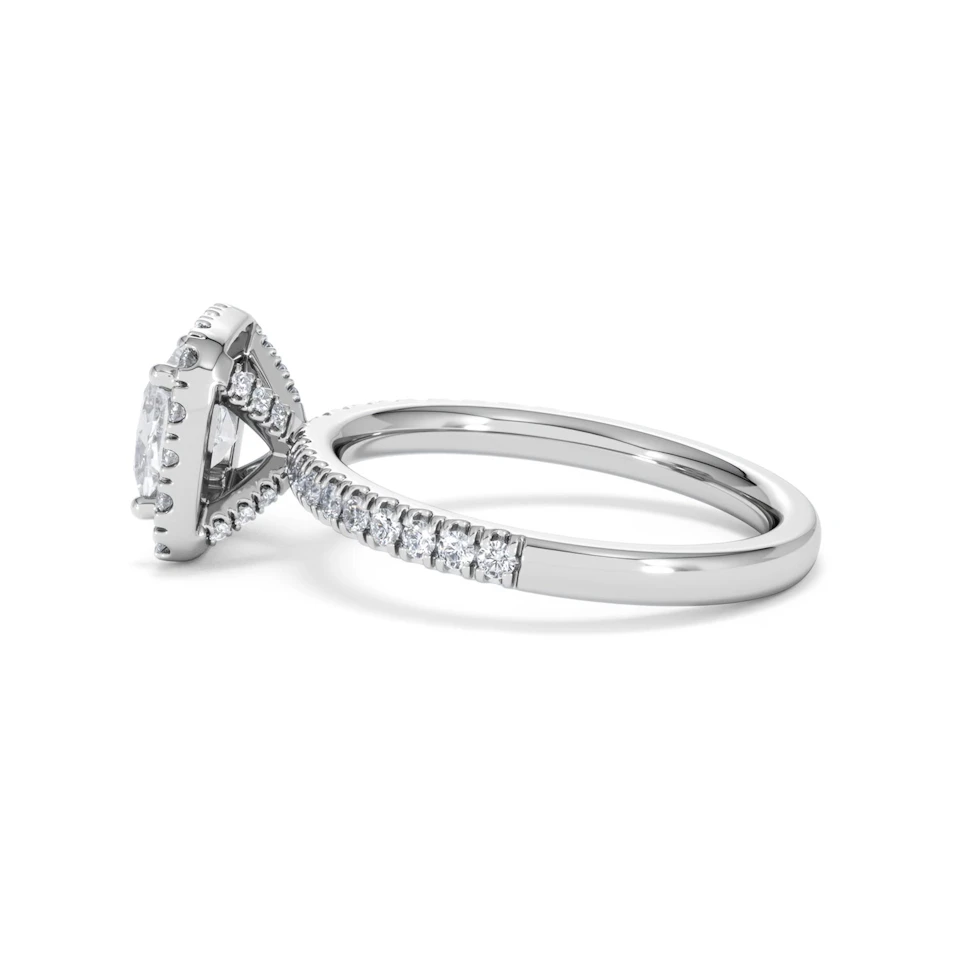 Beatrice GIA Diamond Halo Engagement Ring in Platinum 1.65ct G/VS2