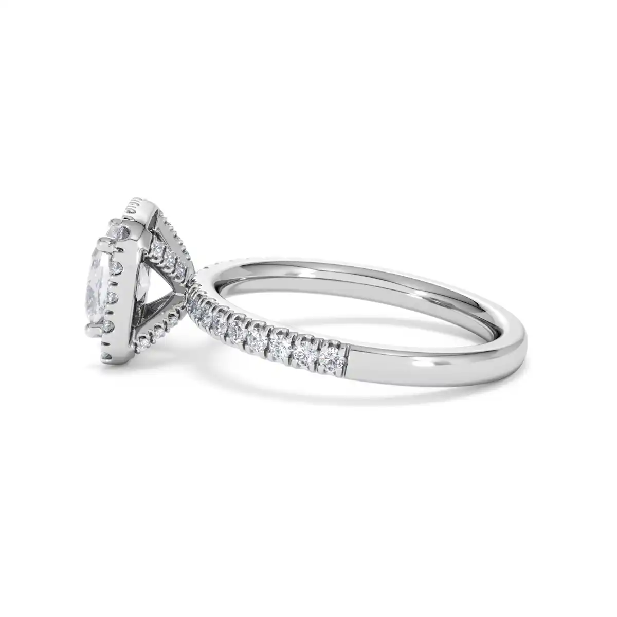 Beatrice Lab Diamond Halo Engagement Ring 18K White Gold 1.65ct F/VS1