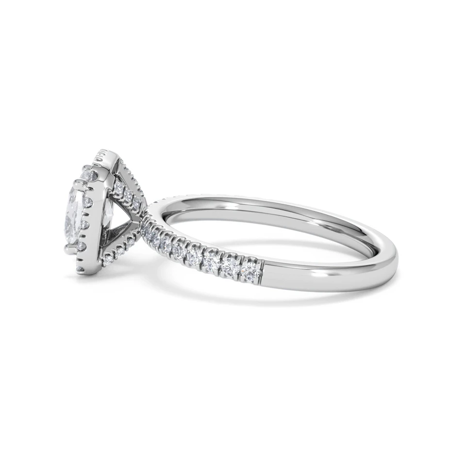 Beatrice GIA Diamond Halo Engagement Ring in Platinum 1.65ct G/VS2