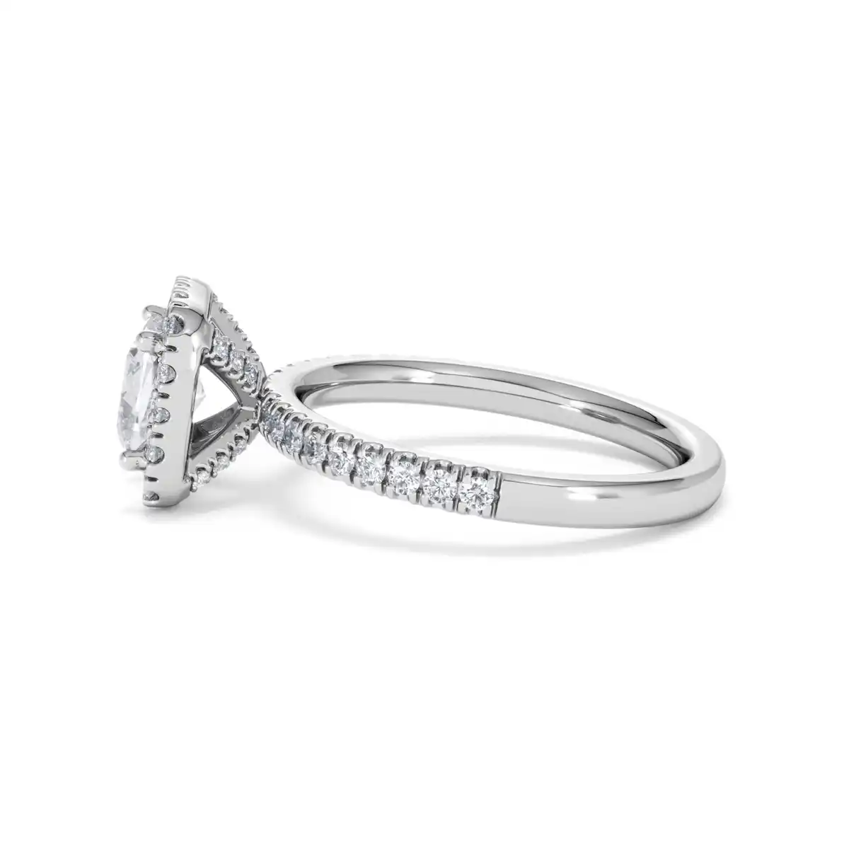 Beatrice Lab Diamond Halo Engagement Ring 18K White Gold 1.65ct F/VS1