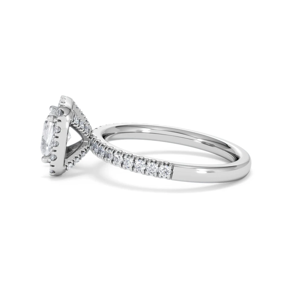 Beatrice GIA Diamond Halo Engagement Ring in Platinum 1.65ct G/VS2