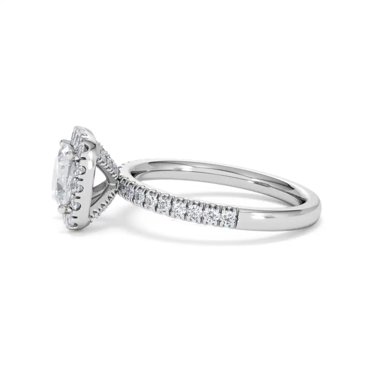 Beatrice Lab Diamond Halo Engagement Ring 18K White Gold 1.65ct F/VS1