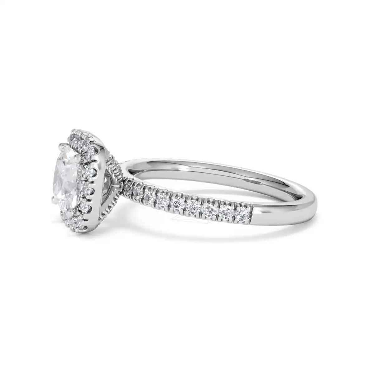 Beatrice Lab Diamond Halo Engagement Ring 18K White Gold 1.65ct F/VS1