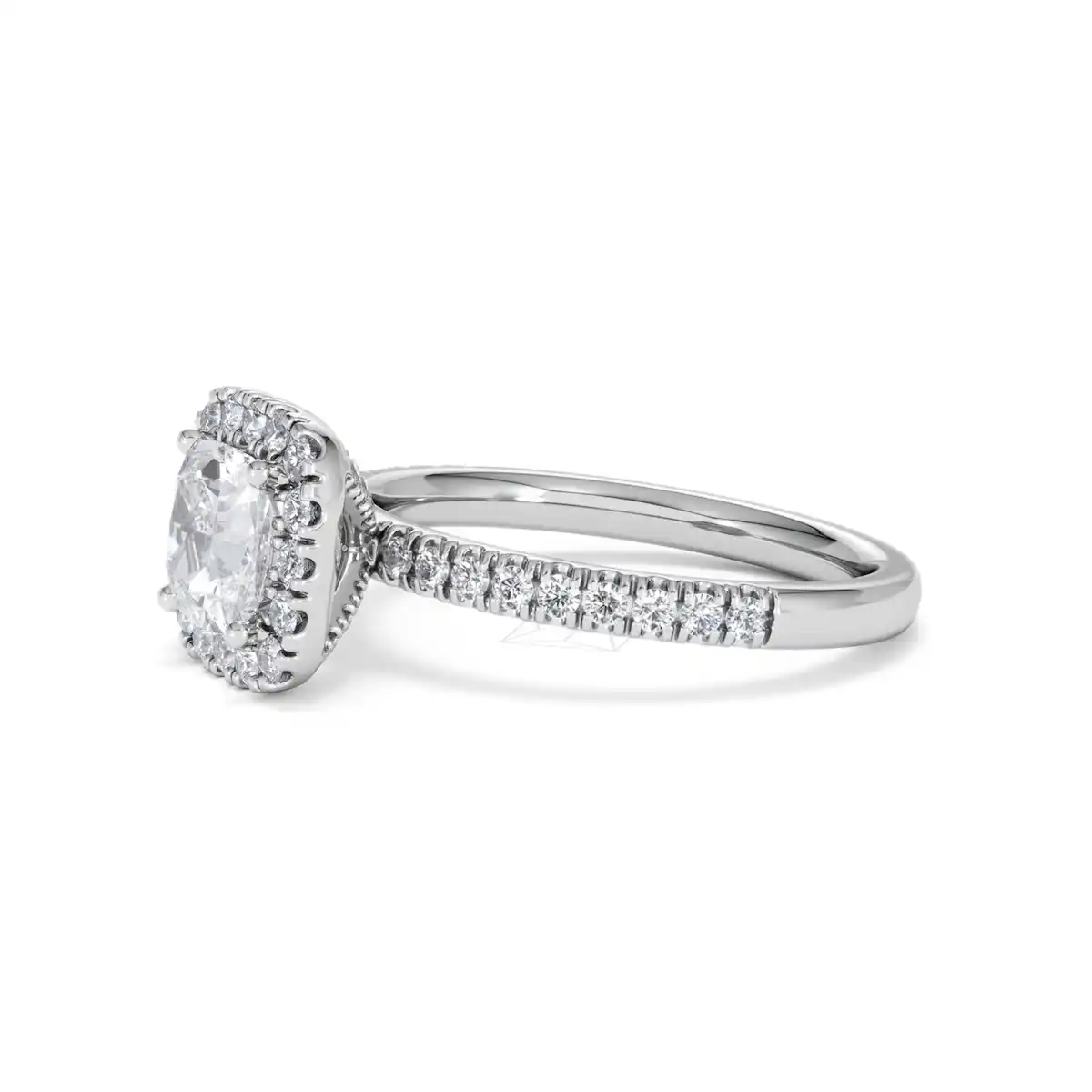 Beatrice Lab Diamond Halo Engagement Ring 18K White Gold 1.65ct F/VS1