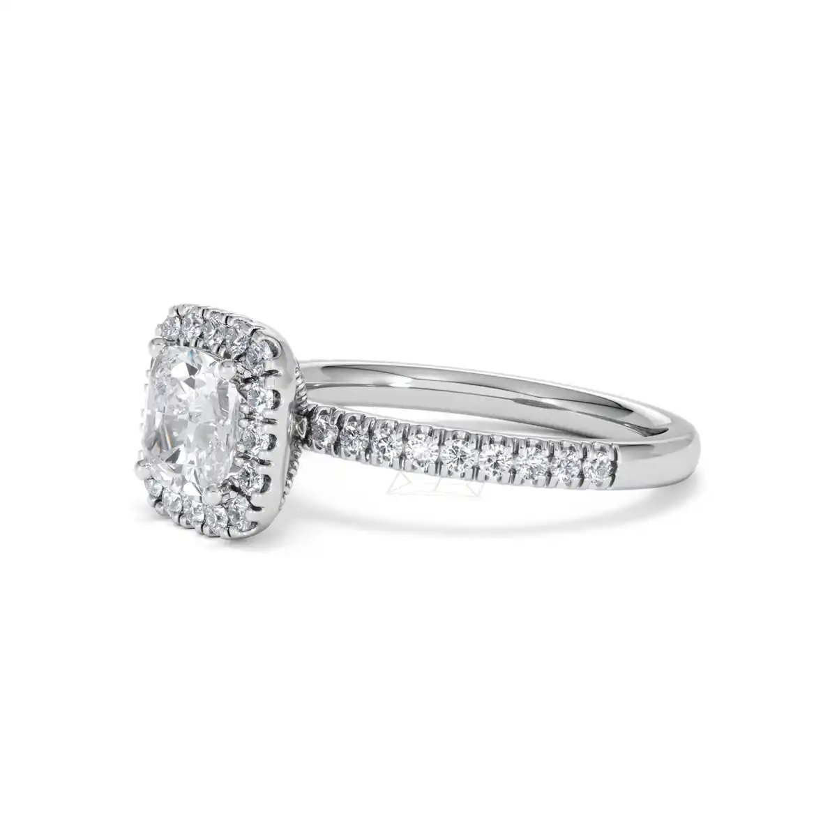 Beatrice Lab Diamond Halo Engagement Ring 18K White Gold 1.65ct F/VS1