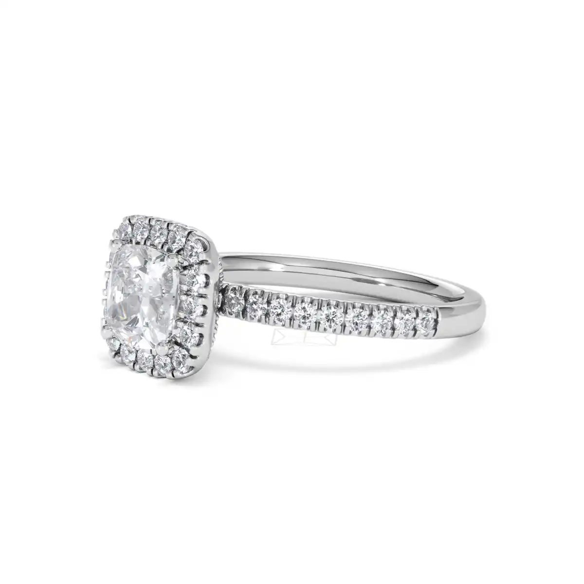 Beatrice Lab Diamond Halo Engagement Ring 18K White Gold 1.65ct F/VS1
