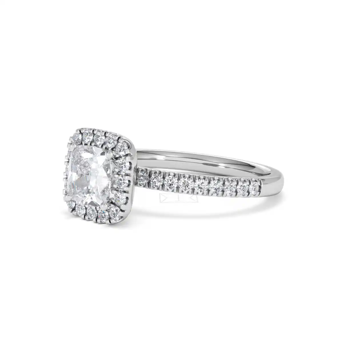 Beatrice Lab Diamond Halo Engagement Ring 18K White Gold 1.65ct F/VS1