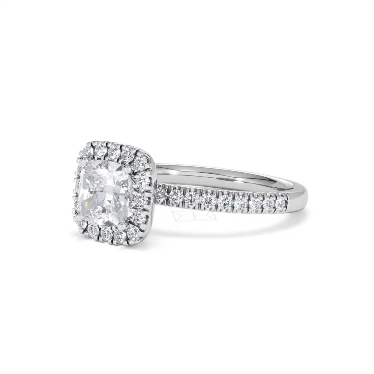 Beatrice Lab Diamond Halo Engagement Ring 18K White Gold 1.65ct F/VS1