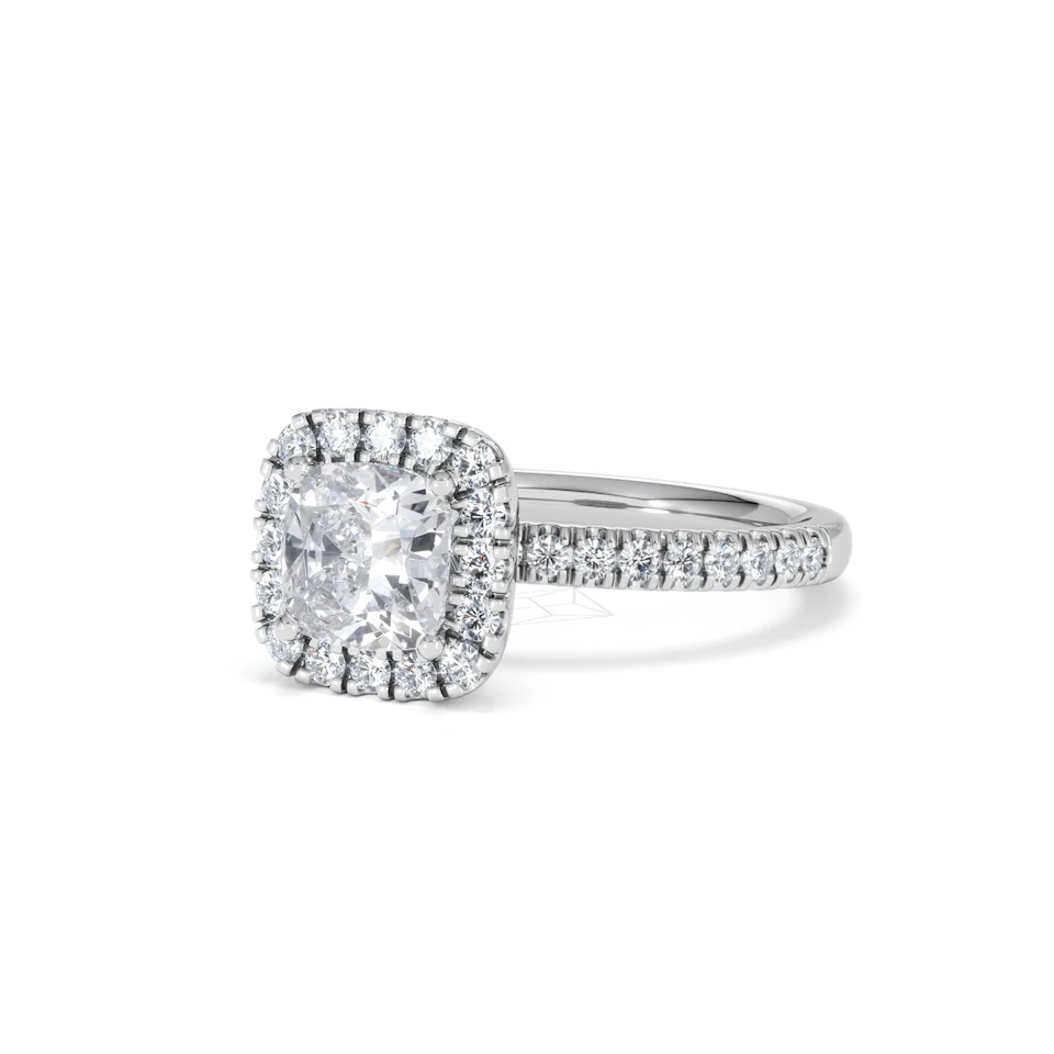 Beatrice Lab Diamond Halo Engagement Ring in Platinum 1.65ct F/VS1
