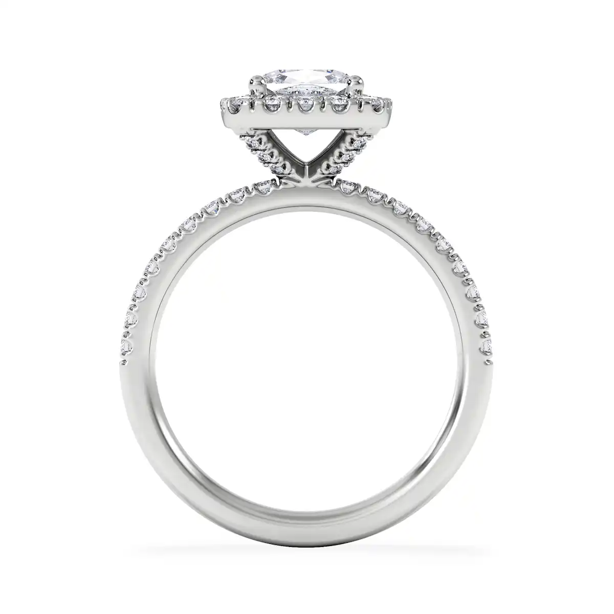Beatrice Lab Diamond Halo Engagement Ring 18K White Gold 1.65ct F/VS1