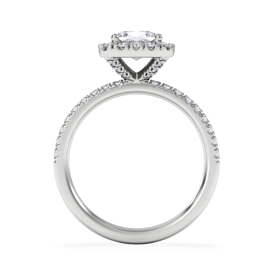Beatrice GIA Diamond Halo Engagement Ring in Platinum 1.65ct G/VS2