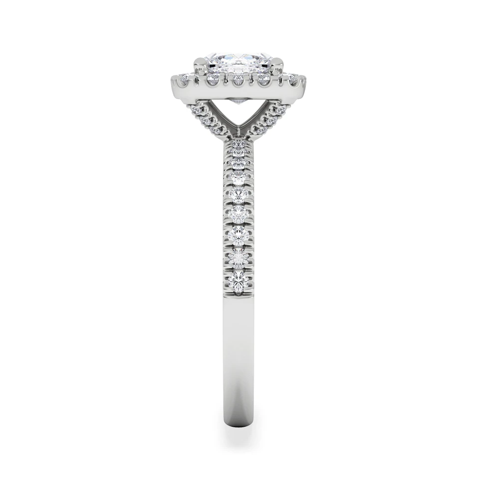 Beatrice GIA Diamond Halo Engagement Ring in Platinum 1.65ct G/VS2
