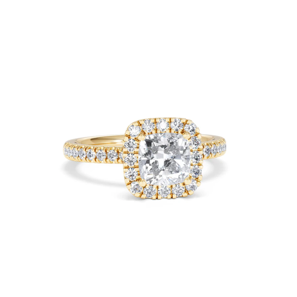 Beatrice Lab Diamond Halo Engagement Ring in 18K Gold 1.65ct F/VS1