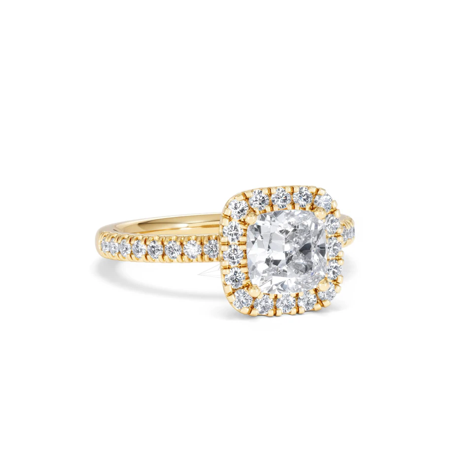 Beatrice Lab Diamond Halo Engagement Ring in 18K Gold 1.65ct F/VS1