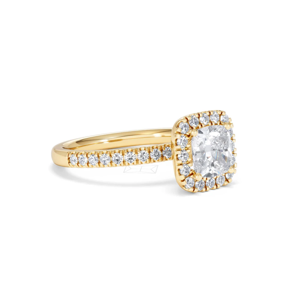 Beatrice Lab Diamond Halo Engagement Ring in 18K Gold 1.65ct F/VS1