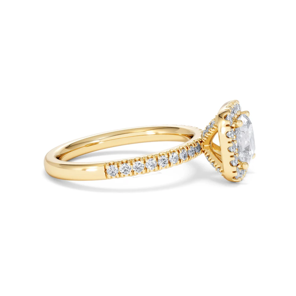 Beatrice Lab Diamond Halo Engagement Ring in 18K Gold 1.65ct F/VS1