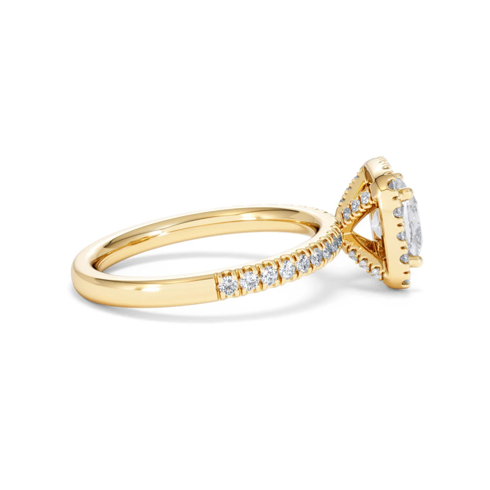 Beatrice GIA Diamond Halo Engagement Ring in 18K Gold 1.65ct G/SI2