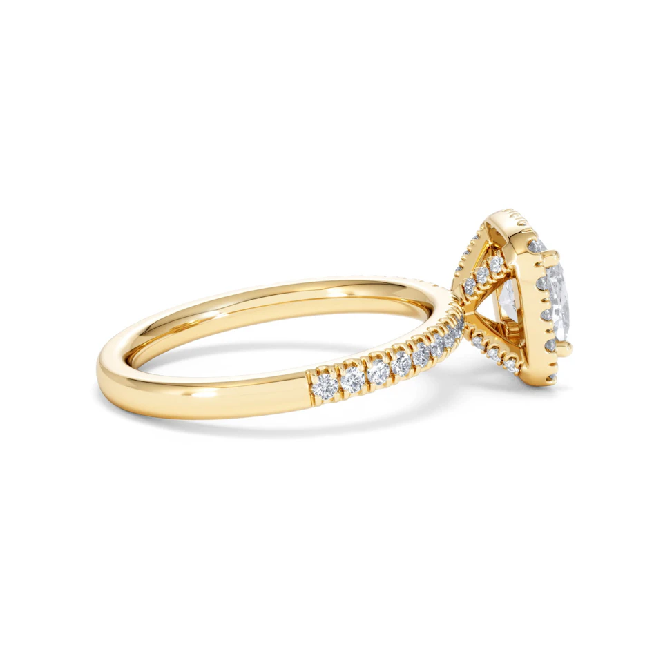 Beatrice GIA Diamond Halo Engagement Ring in 18K Gold 1.65ct G/SI2