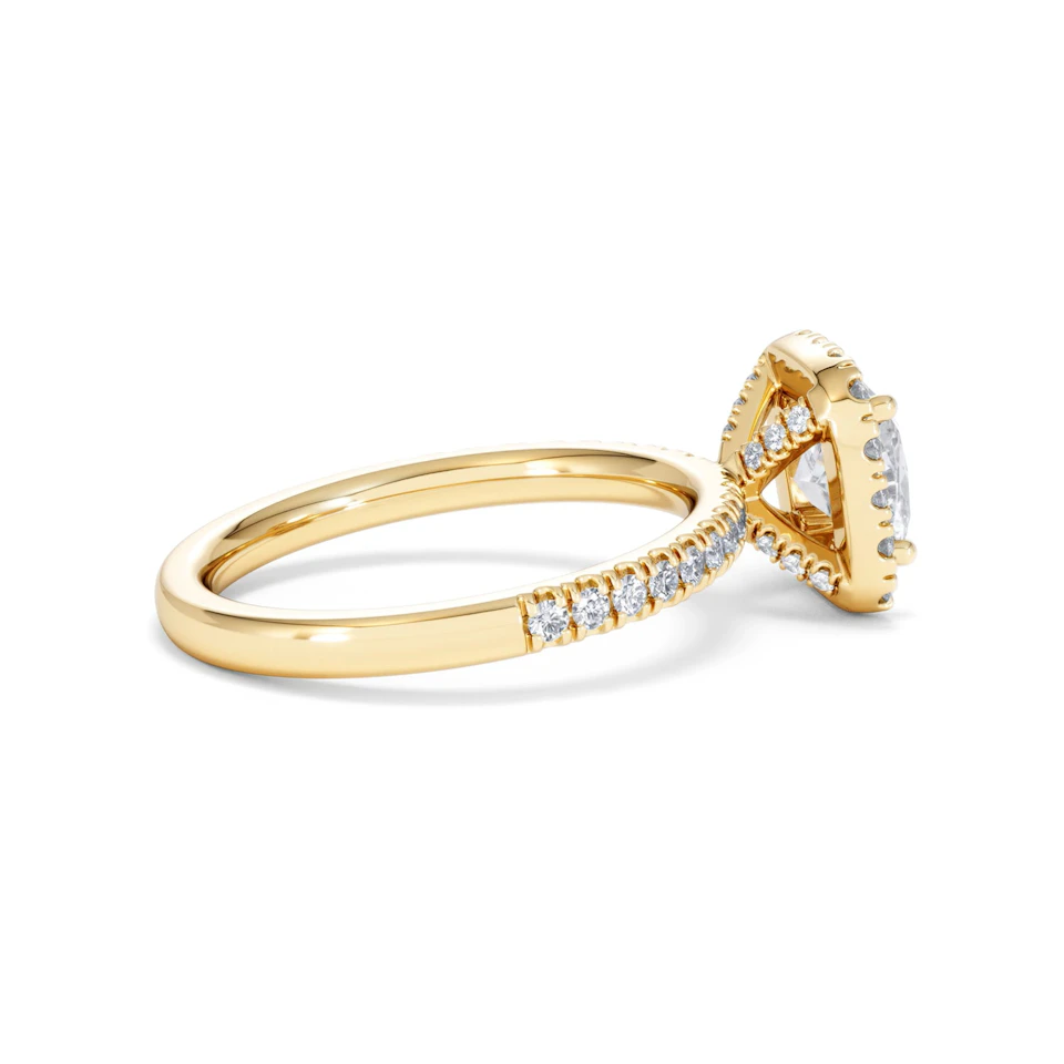 Beatrice Lab Diamond Halo Engagement Ring in 18K Gold 1.65ct F/VS1