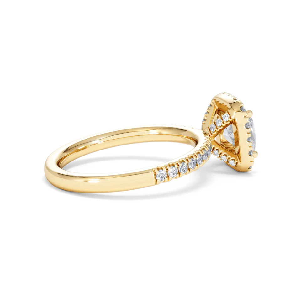 Beatrice GIA Diamond Halo Engagement Ring in 18K Gold 1.65ct G/SI2