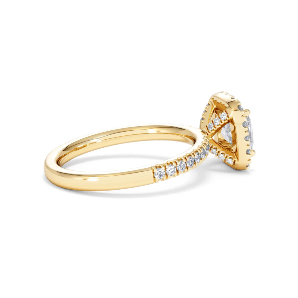 Beatrice Lab Diamond Halo Engagement Ring in 18K Gold 1.65ct F/VS1