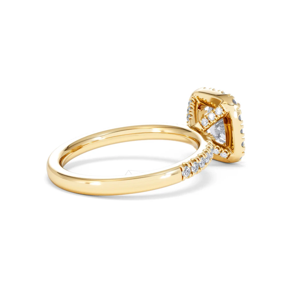 Beatrice GIA Diamond Halo Engagement Ring in 18K Gold 1.65ct G/SI2