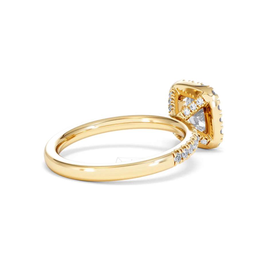 Beatrice GIA Diamond Halo Engagement Ring in 18K Gold 1.65ct G/SI2