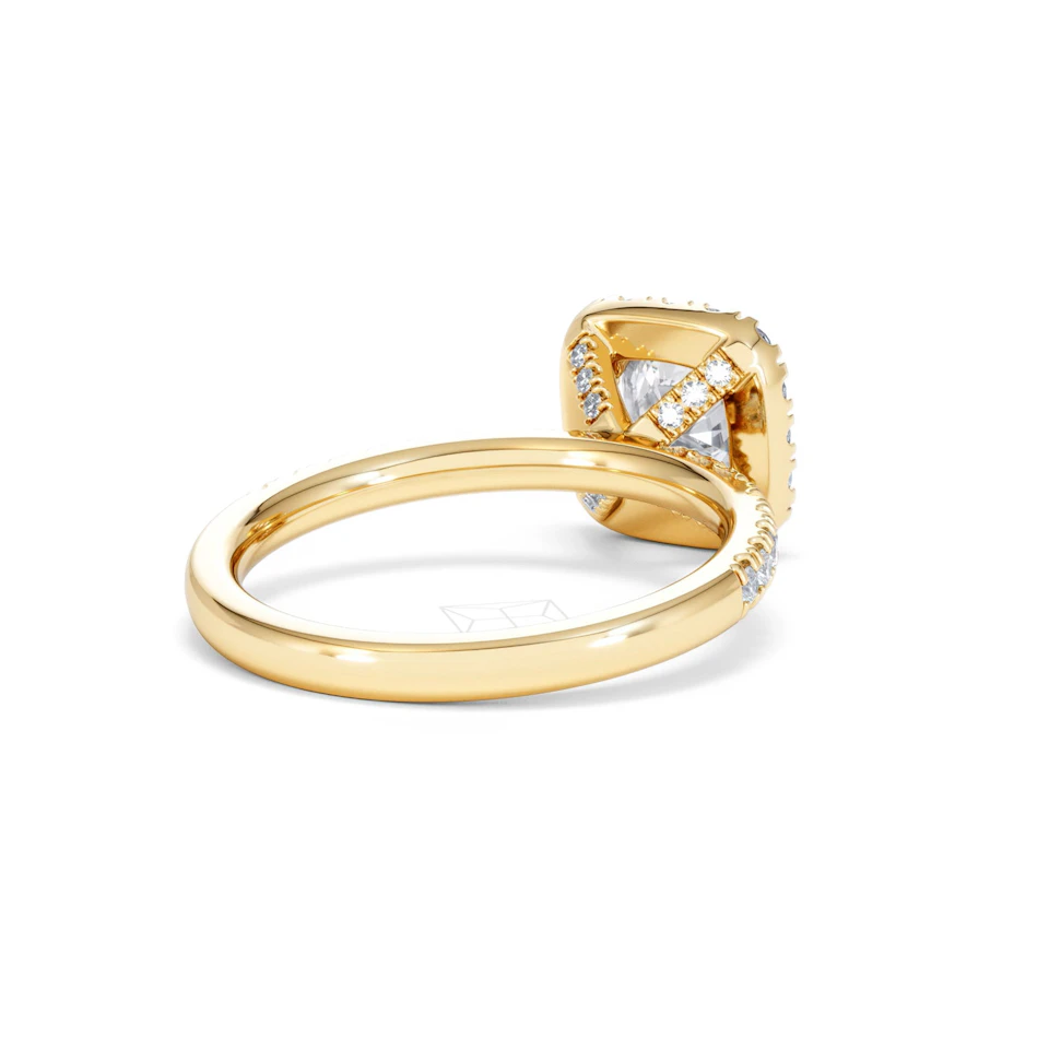 Beatrice GIA Diamond Halo Engagement Ring in 18K Gold 1.65ct G/SI2