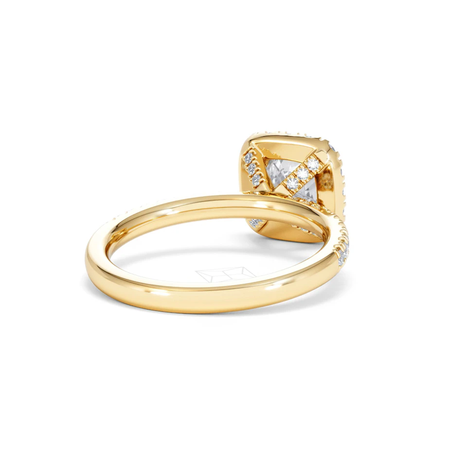 Beatrice GIA Diamond Halo Engagement Ring in 18K Gold 1.65ct G/SI2