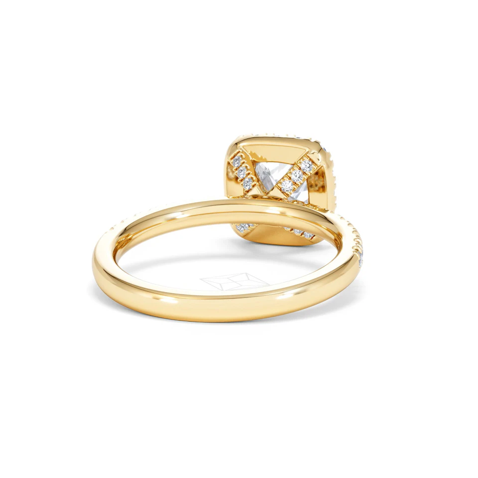 Beatrice Lab Diamond Halo Engagement Ring in 18K Gold 1.65ct F/VS1