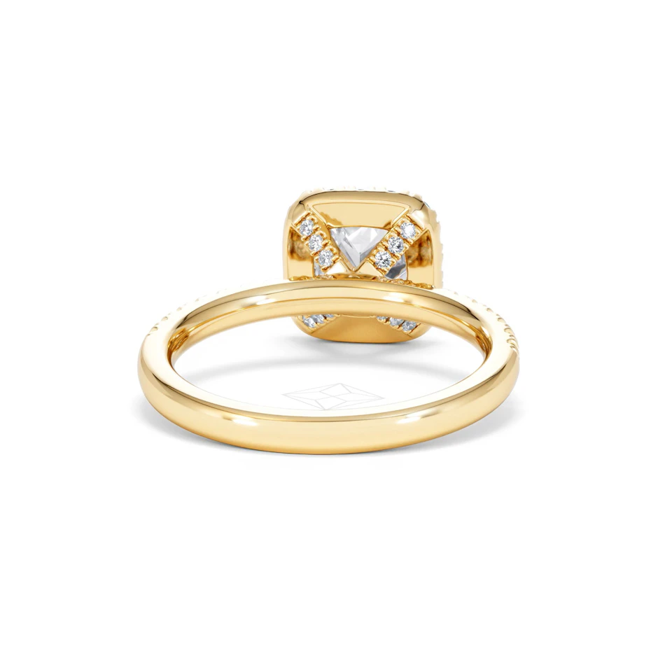 Beatrice GIA Diamond Halo Engagement Ring in 18K Gold 1.65ct G/SI2