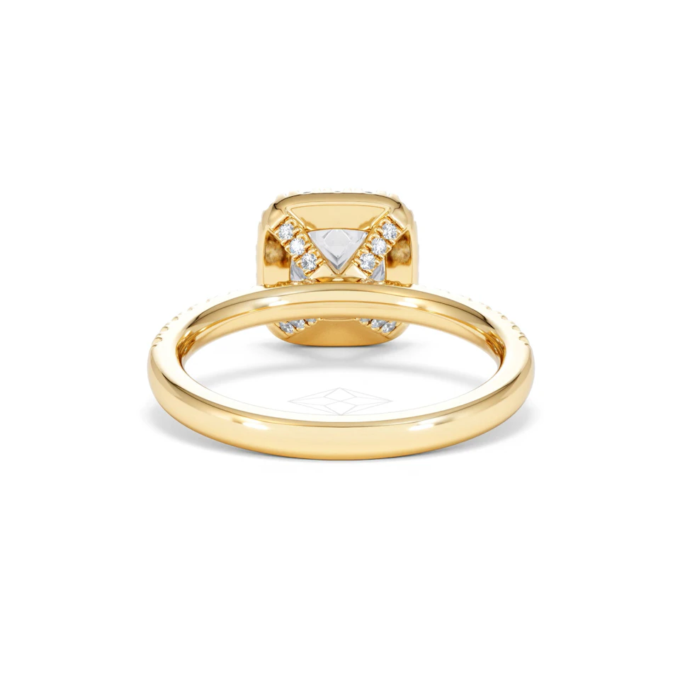 Beatrice GIA Diamond Halo Engagement Ring in 18K Gold 1.65ct G/SI2
