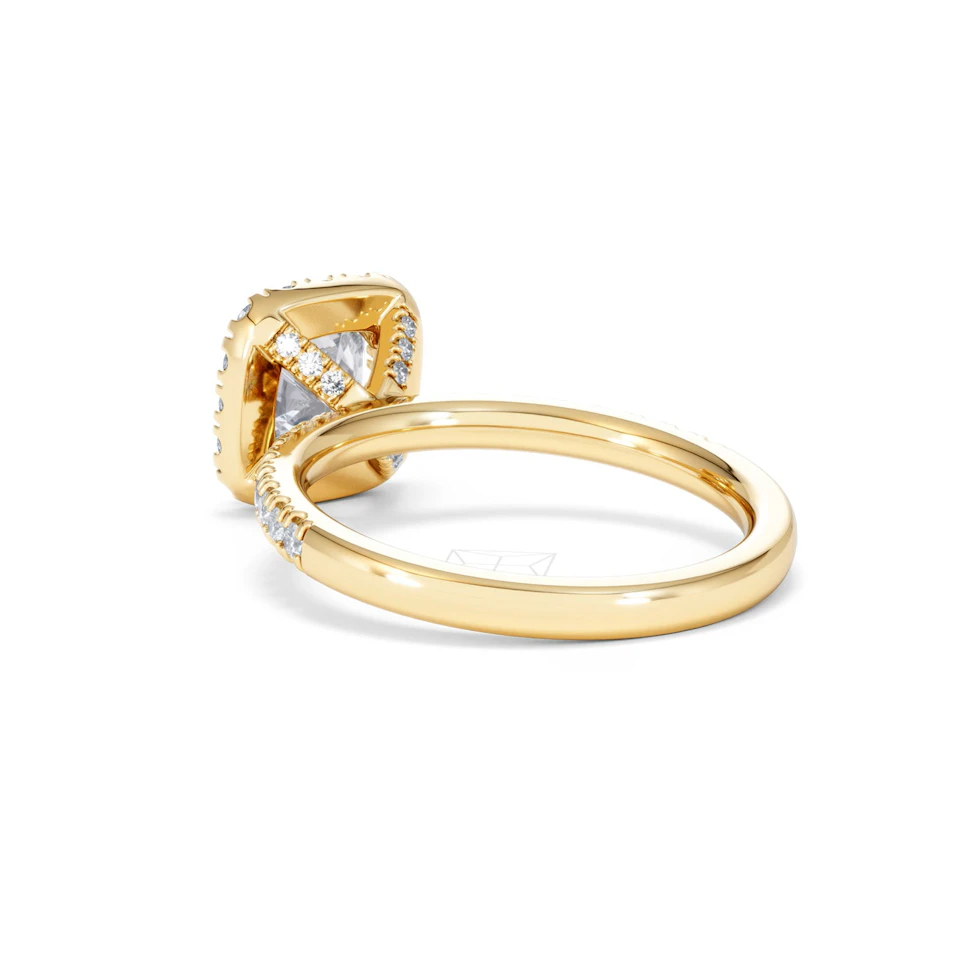 Beatrice GIA Diamond Halo Engagement Ring in 18K Gold 1.65ct G/SI2