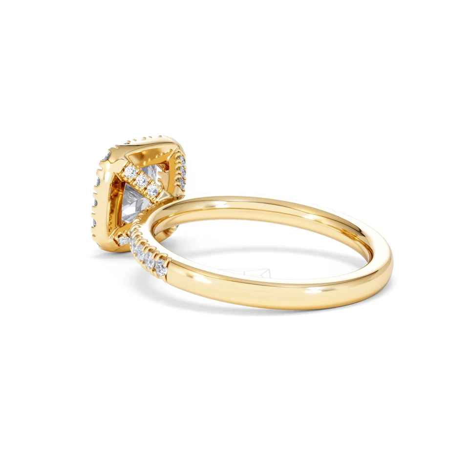 Beatrice GIA Diamond Halo Engagement Ring in 18K Gold 1.65ct G/SI2