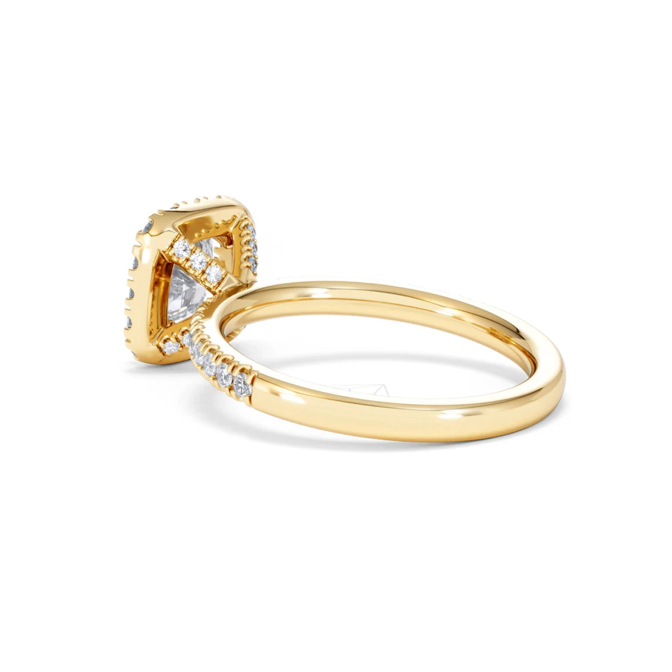 Beatrice GIA Diamond Halo Engagement Ring in 18K Gold 1.65ct G/SI2
