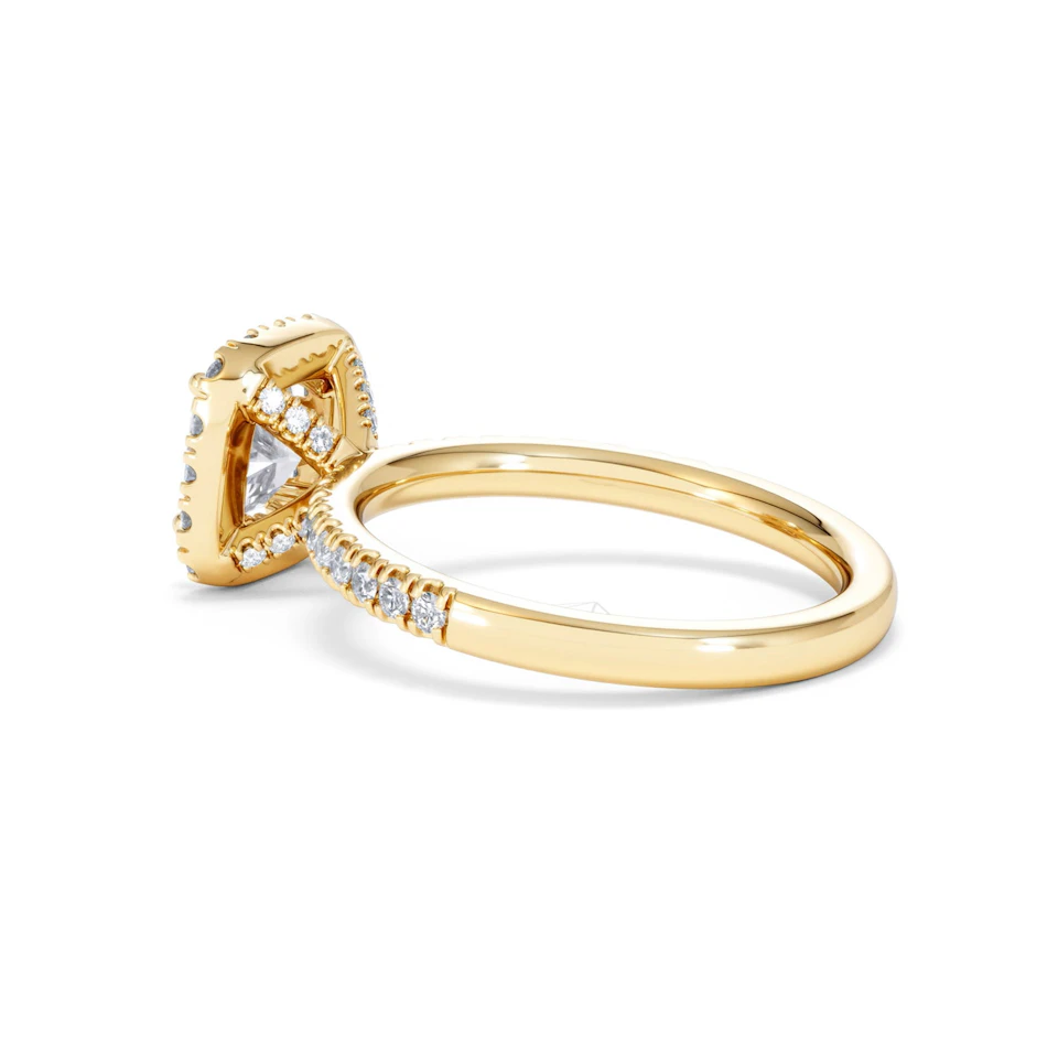 Beatrice GIA Diamond Halo Engagement Ring in 18K Gold 1.65ct G/SI2