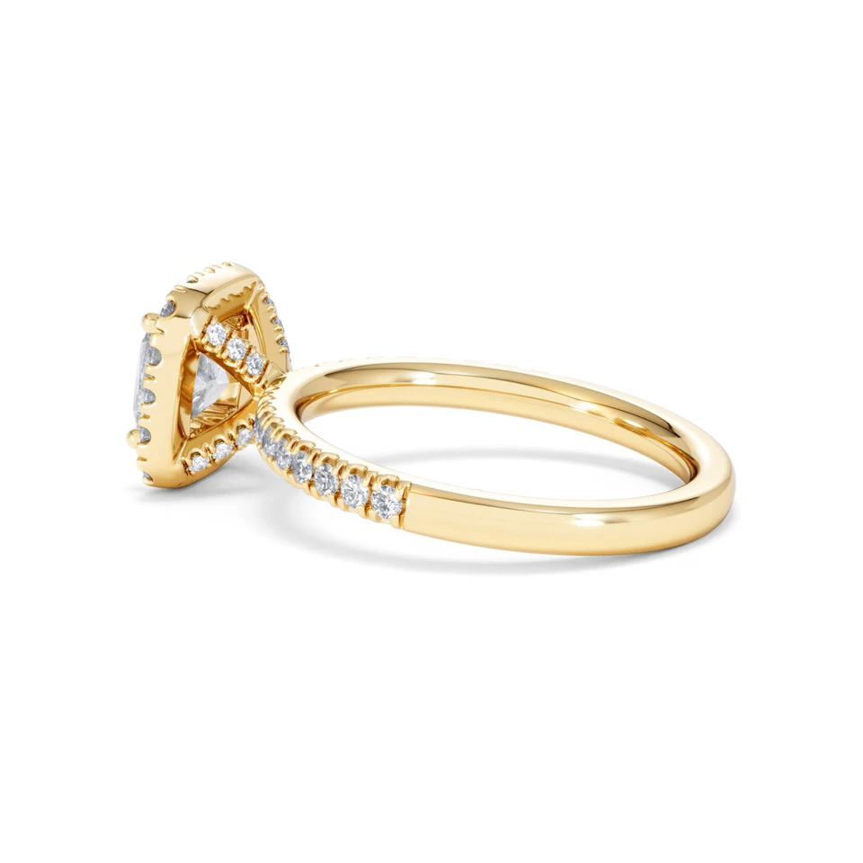 Beatrice Lab Diamond Halo Engagement Ring in 18K Gold 1.65ct F/VS1