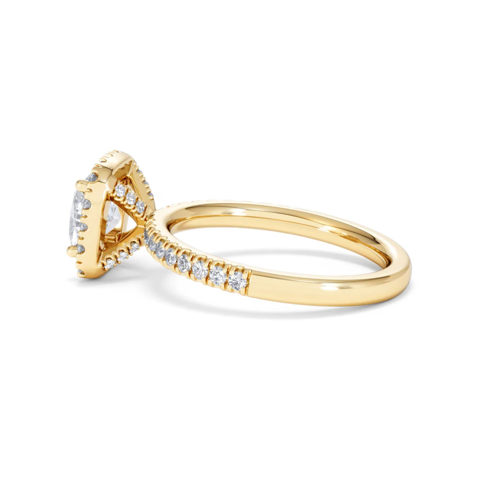 Beatrice Lab Diamond Halo Engagement Ring in 18K Gold 1.65ct F/VS1