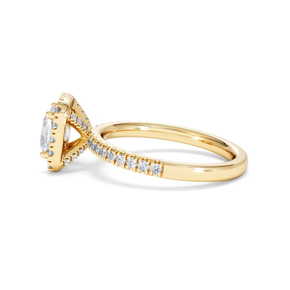 Beatrice GIA Diamond Halo Engagement Ring in 18K Gold 1.65ct G/SI2