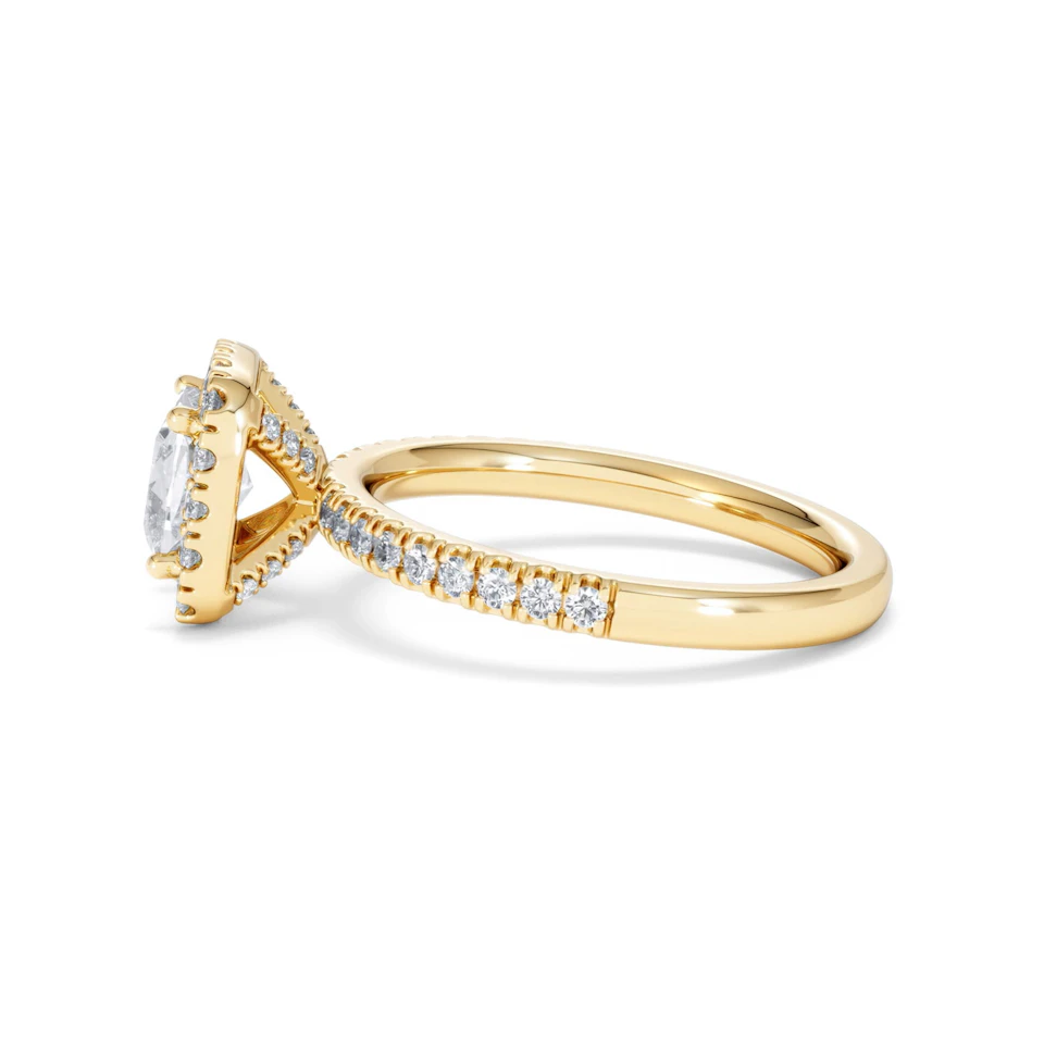 Beatrice GIA Diamond Halo Engagement Ring in 18K Gold 1.65ct G/SI2