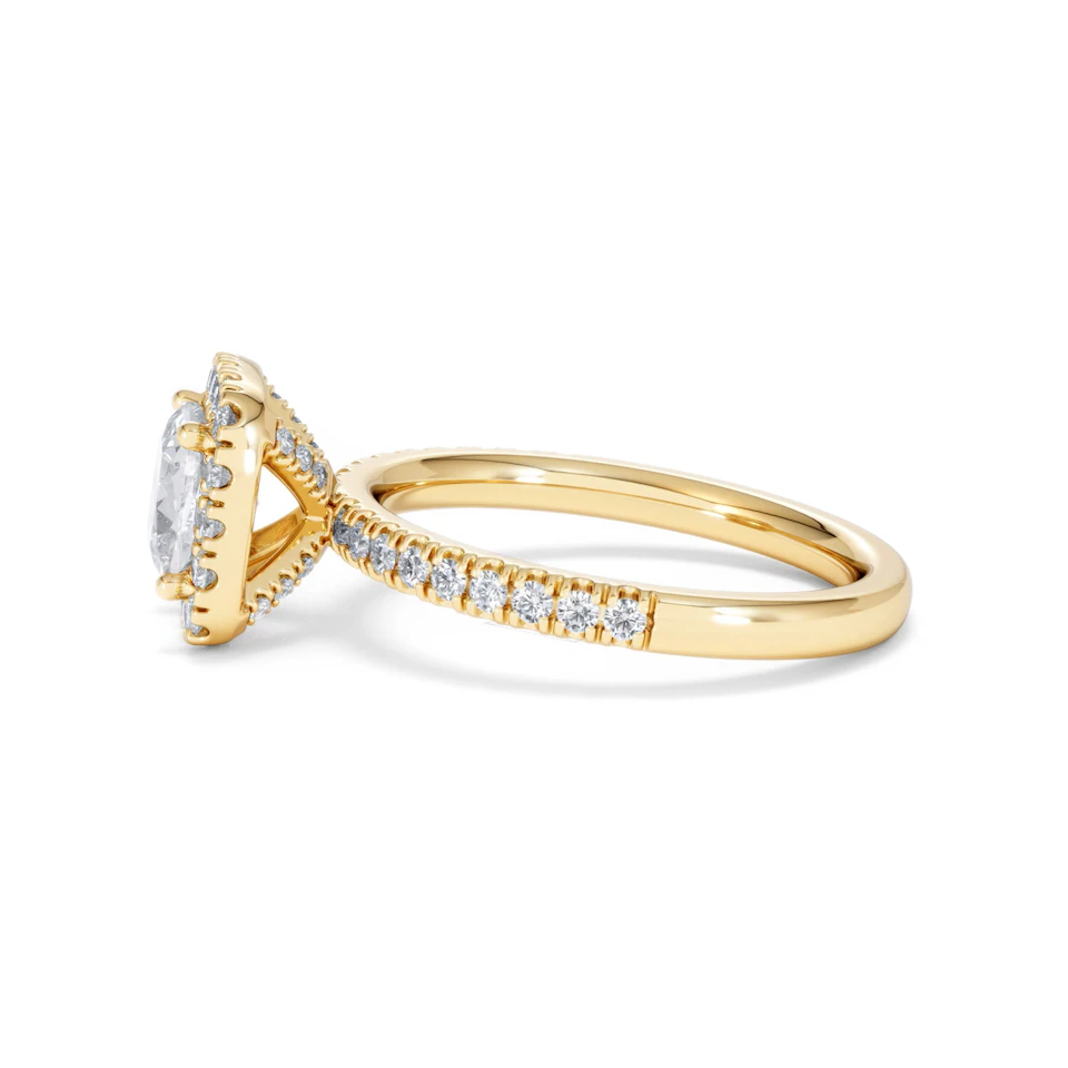 Beatrice Lab Diamond Halo Engagement Ring in 18K Gold 1.65ct F/VS1