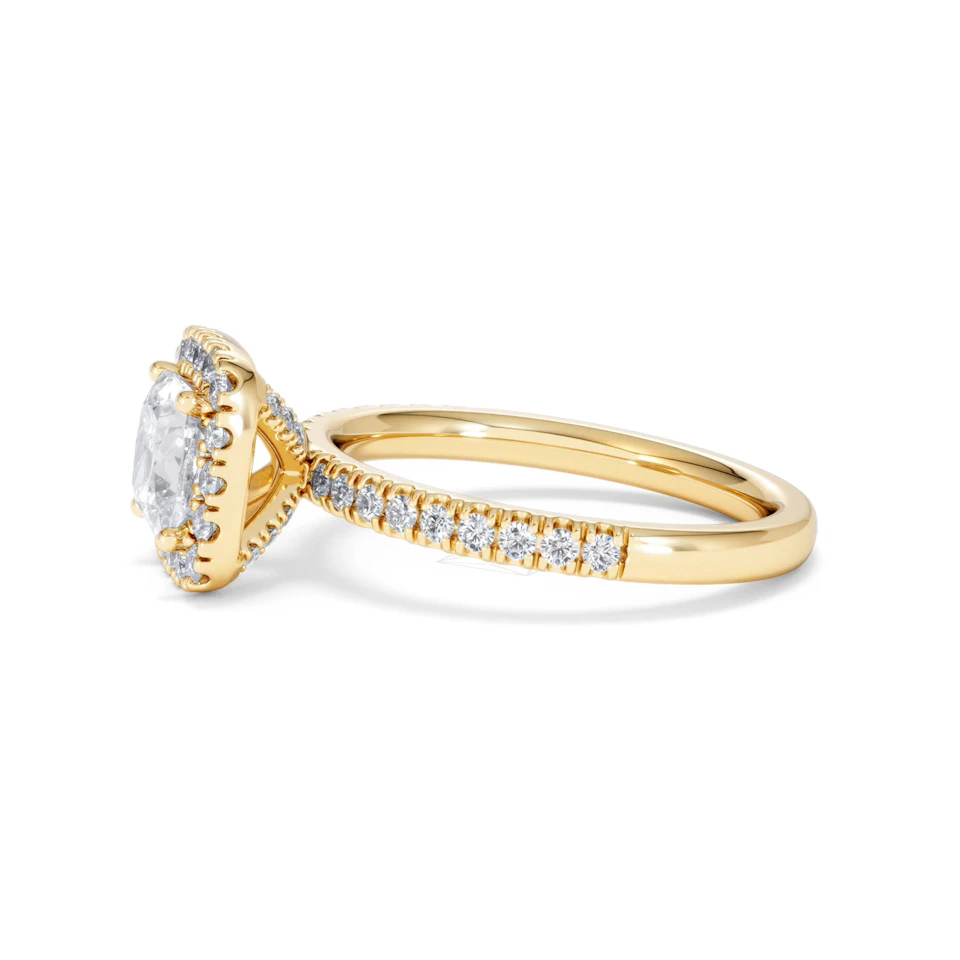 Beatrice Lab Diamond Halo Engagement Ring in 18K Gold 1.65ct F/VS1