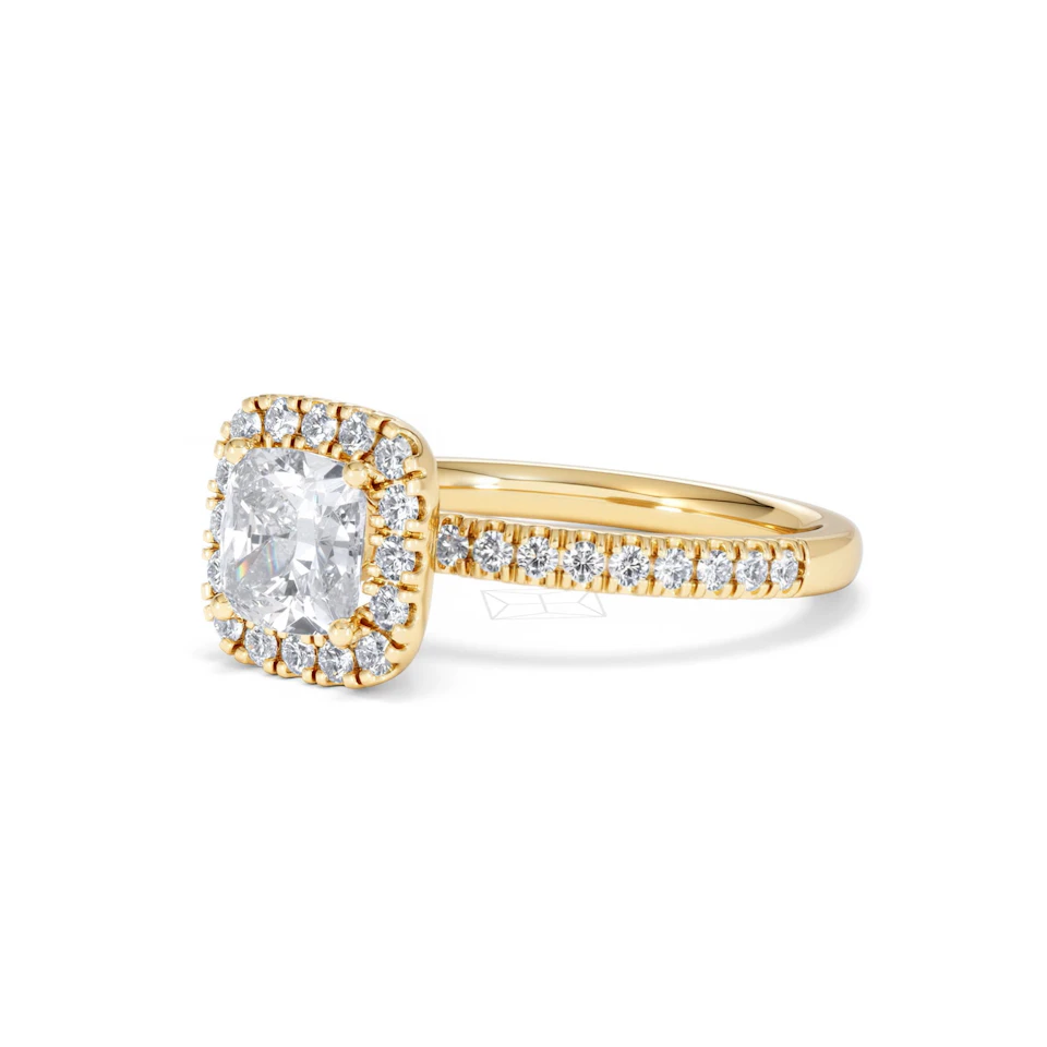 Beatrice Lab Diamond Halo Engagement Ring in 18K Gold 1.65ct F/VS1