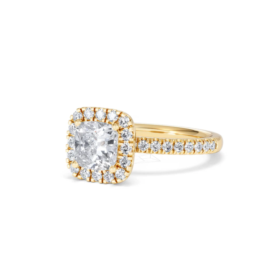 Beatrice Lab Diamond Halo Engagement Ring in 18K Gold 1.65ct F/VS1