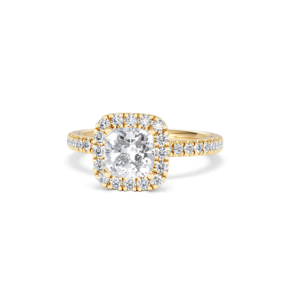 Beatrice Lab Diamond Halo Engagement Ring in 18K Gold 1.65ct F/VS1