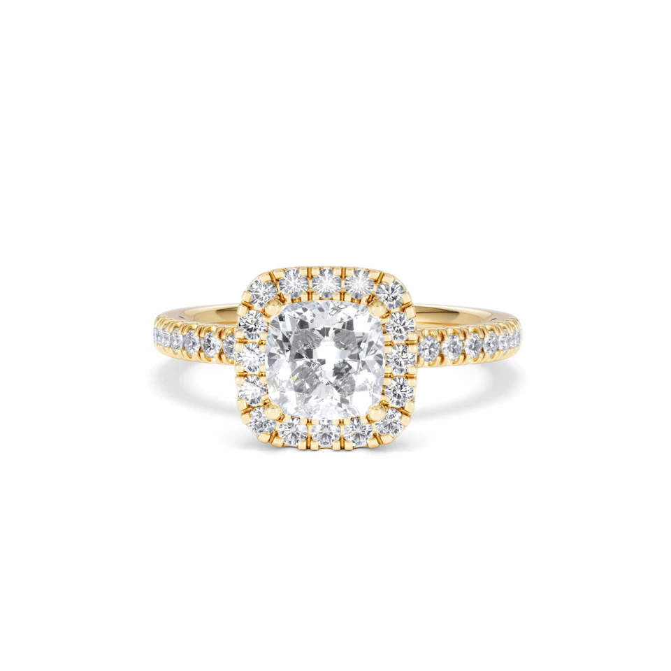 Beatrice Lab Diamond Halo Engagement Ring in 18K Gold 1.65ct F/VS1