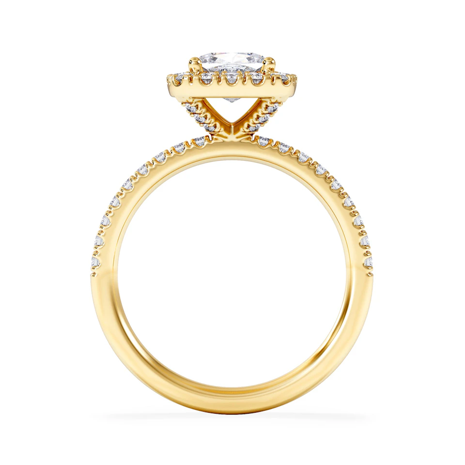 Beatrice GIA Diamond Halo Engagement Ring in 18K Gold 1.65ct G/SI2
