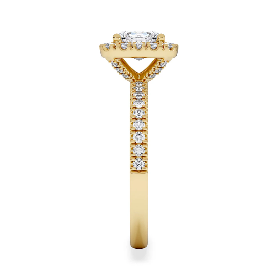 Beatrice GIA Diamond Halo Engagement Ring in 18K Gold 1.65ct G/SI2