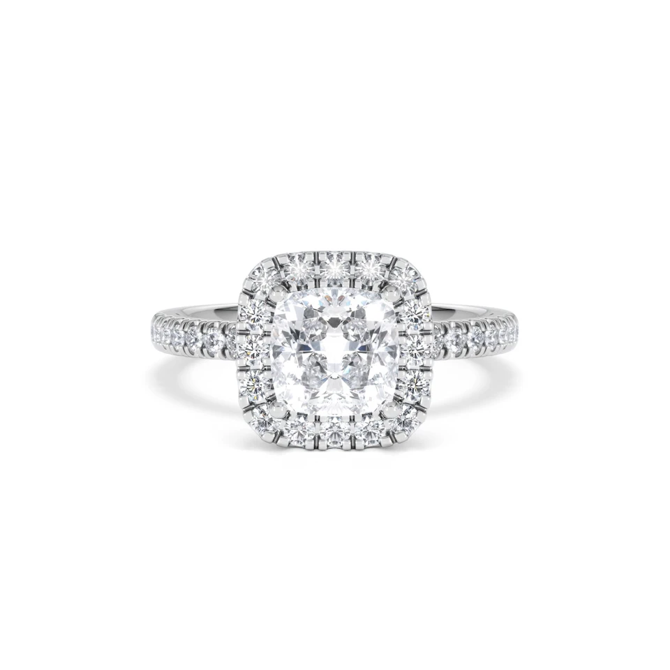 2.05ct Beatrice Lab Diamond Halo Engagement Ring in Platinum F/VS1